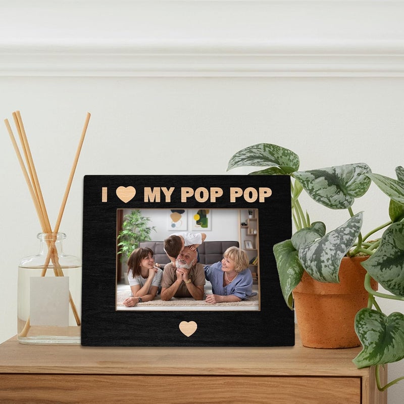 BCUANGD Pop Grandpa Picture Frames  Grandfather Gifts Photo Frame Promoted to Grandpa Baby Pregnancy Announcement Gifts Christmas Birthday Gift for New Grandfather 5x7 Picture Frame - Image 2