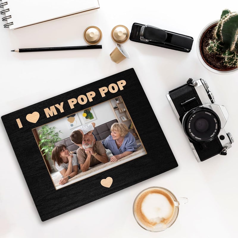 BCUANGD Pop Grandpa Picture Frames  Grandfather Gifts Photo Frame Promoted to Grandpa Baby Pregnancy Announcement Gifts Christmas Birthday Gift for New Grandfather 5x7 Picture Frame - Image 5
