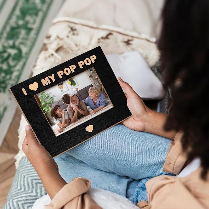 BCUANGD Pop Grandpa Picture Frames  Grandfather Gifts Photo Frame Promoted to Grandpa Baby Pregnancy Announcement Gifts Christmas Birthday Gift for New Grandfather 5x7 Picture Frame - Image 3