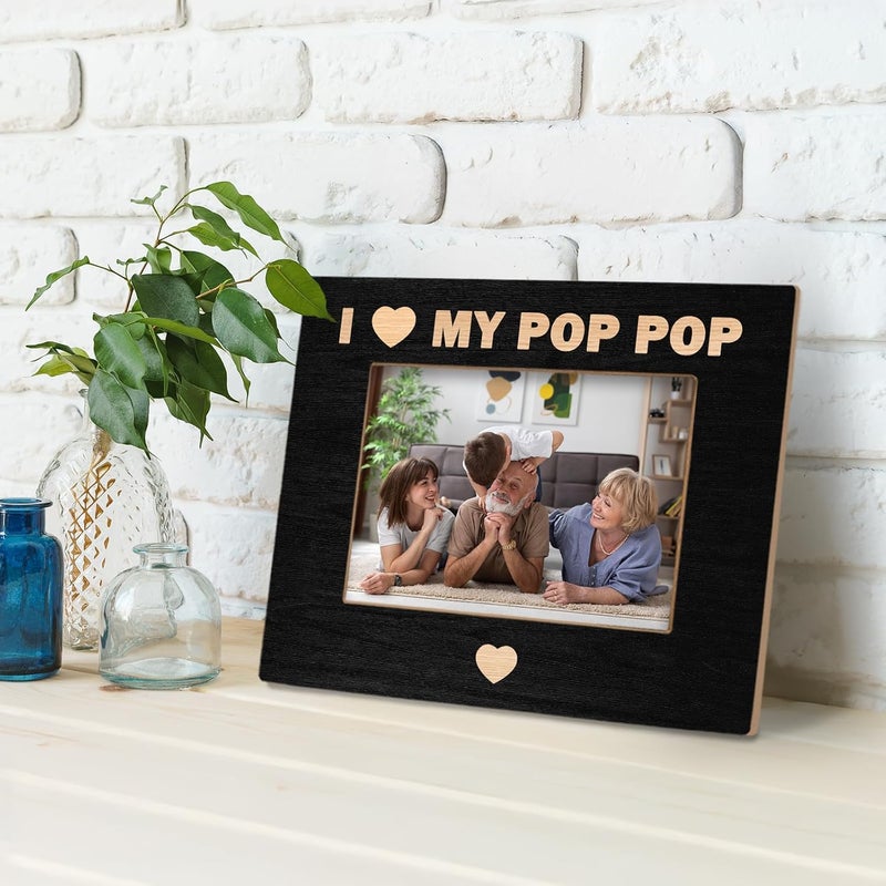 BCUANGD Pop Grandpa Picture Frames  Grandfather Gifts Photo Frame Promoted to Grandpa Baby Pregnancy Announcement Gifts Christmas Birthday Gift for New Grandfather 5x7 Picture Frame - Image 4