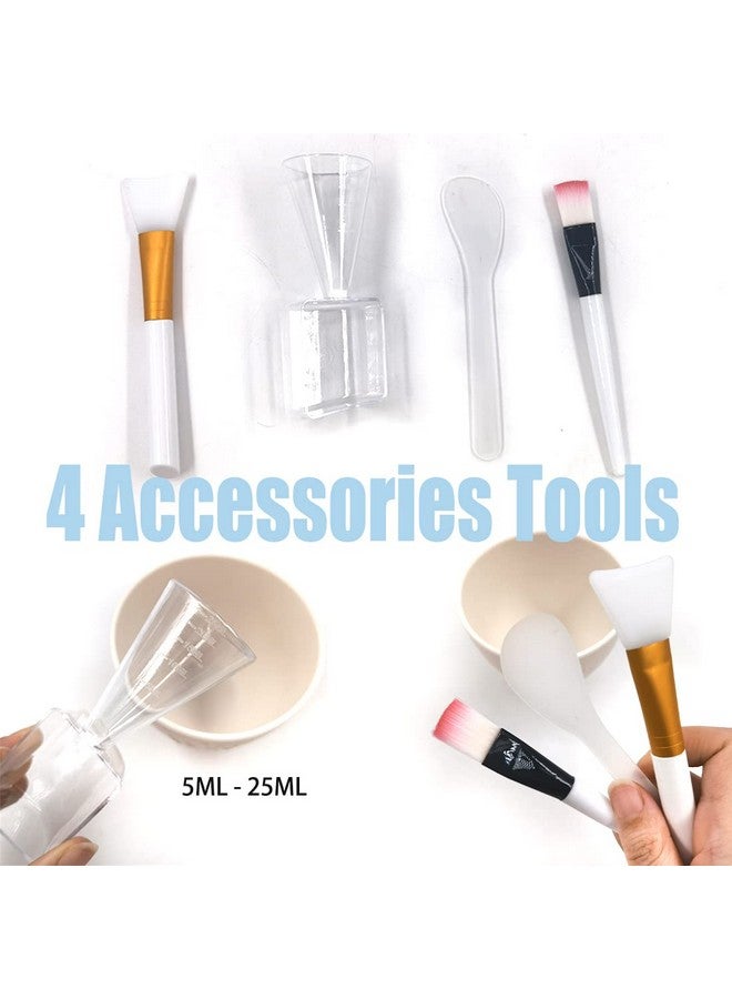 coldchill Silicone Face Mask Mixing Bowl Set Diy Facemask Mixing Tool Kit With Silicone Mask Bowl Facial Mask Brush Bowl Stick Spatula Face Mask Applicator Measuring Cup (5 Pcs＆White) - Image 3