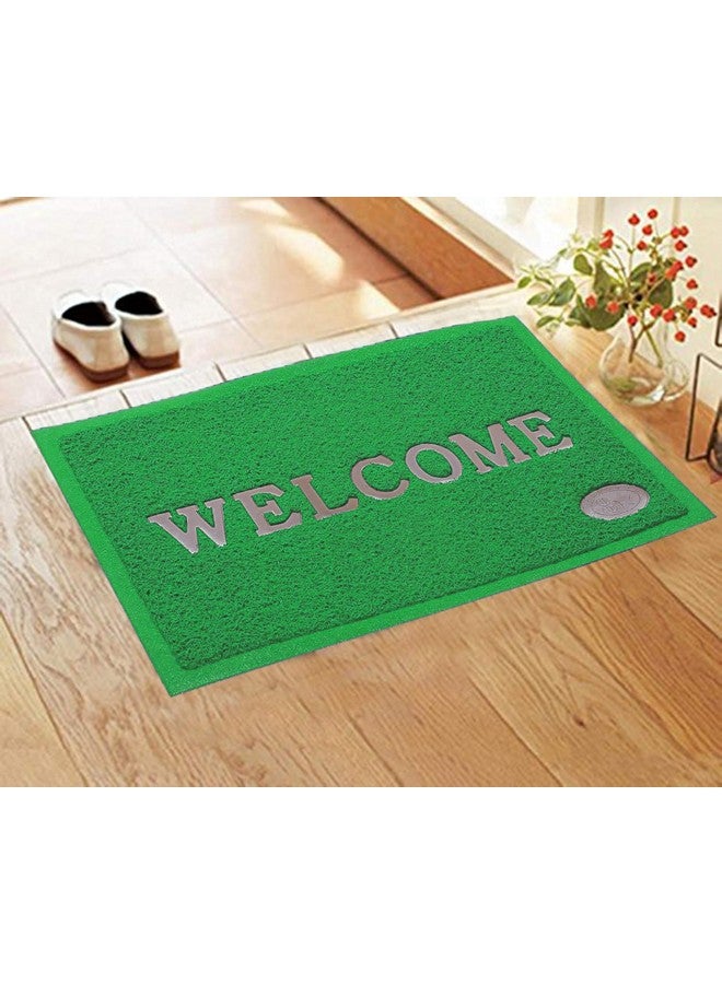 BENAVJI Printed Welcome Door Mat|Strong PVC Material & Solid Print|Anti Skid & Water Proof|Size 58 X 38 (Green), Large Rectangle - Image 1