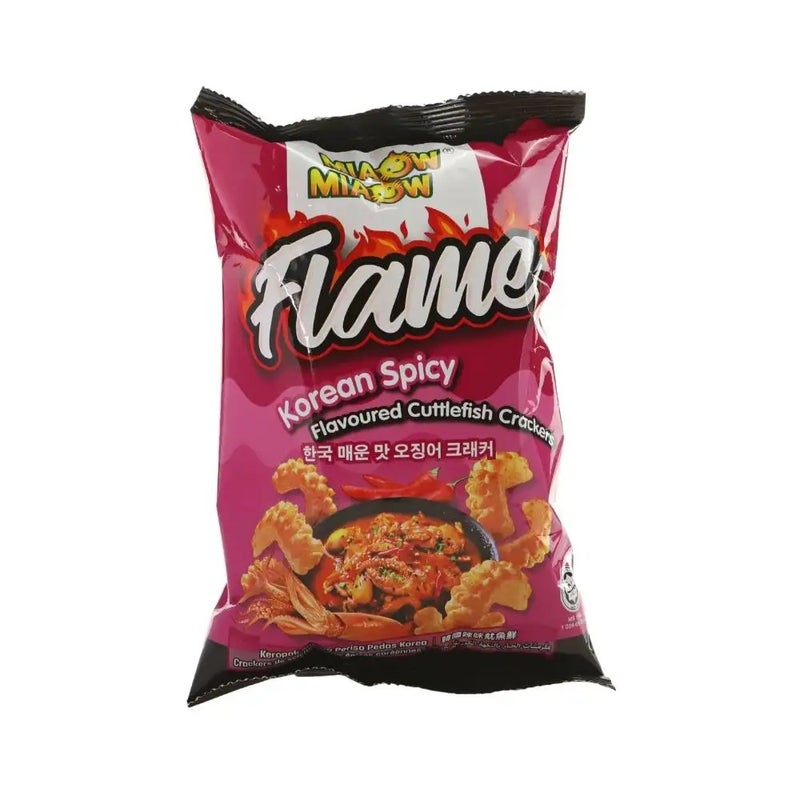 Miaow Miaow Flame Korean Spicy Flavoured Cuttlefish Crackers- 50gms - Image 1