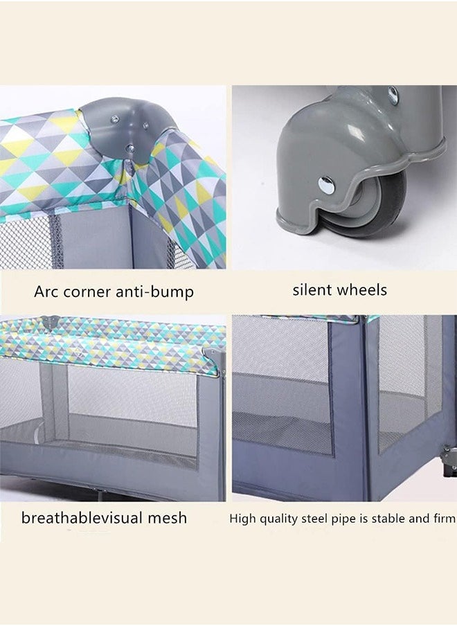WEMART 2 In 1 Baby Crib, Portable Playard, Foldable Travel Bed Playpen, Travel Crib Nursery Center for Infant with Comfortable Mattress and Carry Bag  - Image 5