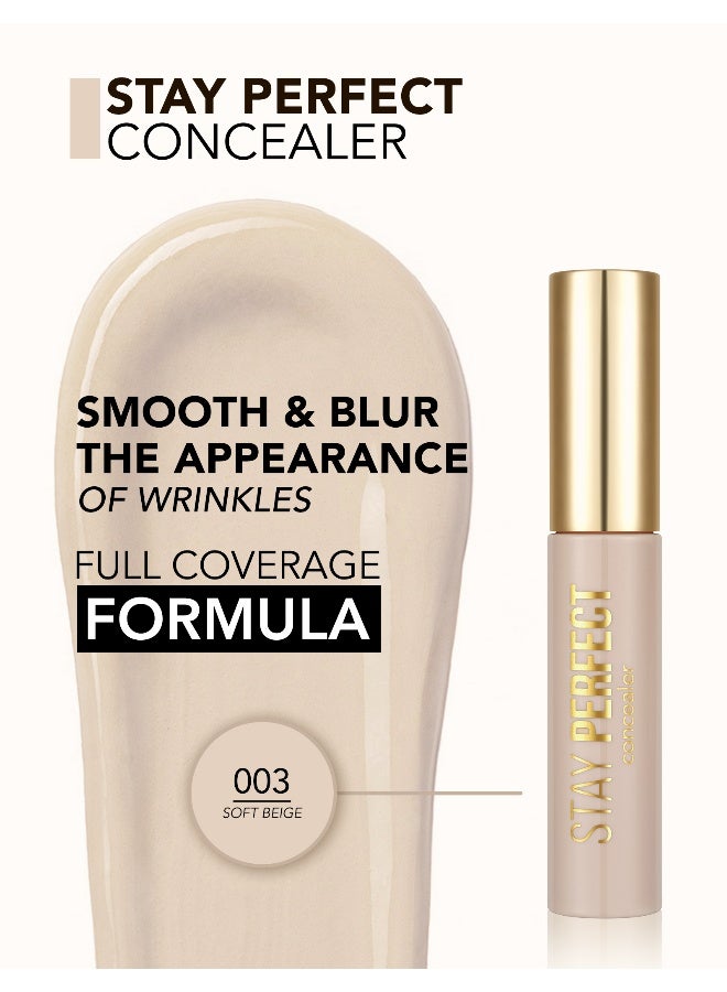 flormar Stay Perfect Concealer – 003 Soft Beige – Buildable, Long-Wear, Matte Finish, High Pigment, Blendable Soft Beige - Image 4