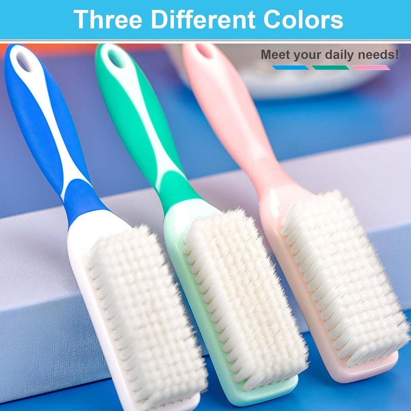 Laundry Brush for Stain Removal, Fabric-Safe Soft Scrub Brushes, Gentle Cleaner for Clothes, Shoes, Sneakers, Cotton, and Delicate Fabrics, Long Handle for Easy Use, 3 Pack - Image 4