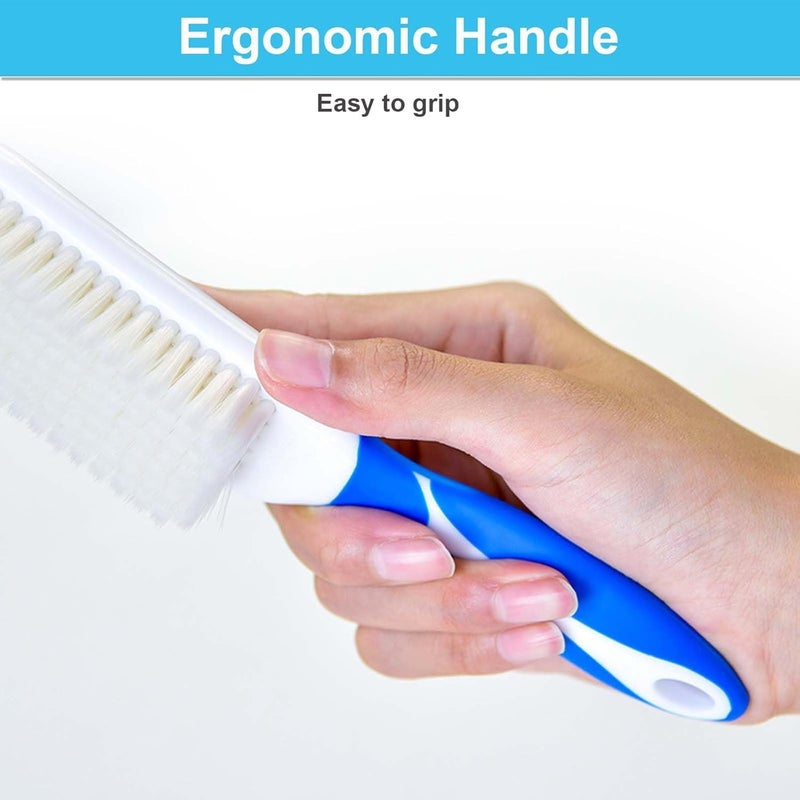Laundry Brush for Stain Removal, Fabric-Safe Soft Scrub Brushes, Gentle Cleaner for Clothes, Shoes, Sneakers, Cotton, and Delicate Fabrics, Long Handle for Easy Use, 3 Pack - Image 2