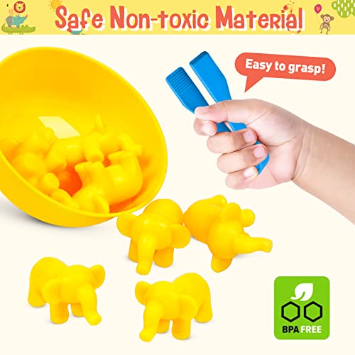 NAODONGLI Counting Animals Color Sorting Stacking Matching Games with Rainbow Bowls Montessori Preschool Educational Learning Activities Fine Motor Skills Toys Easter Gift for Toddlers Ages 3+ - Image 5
