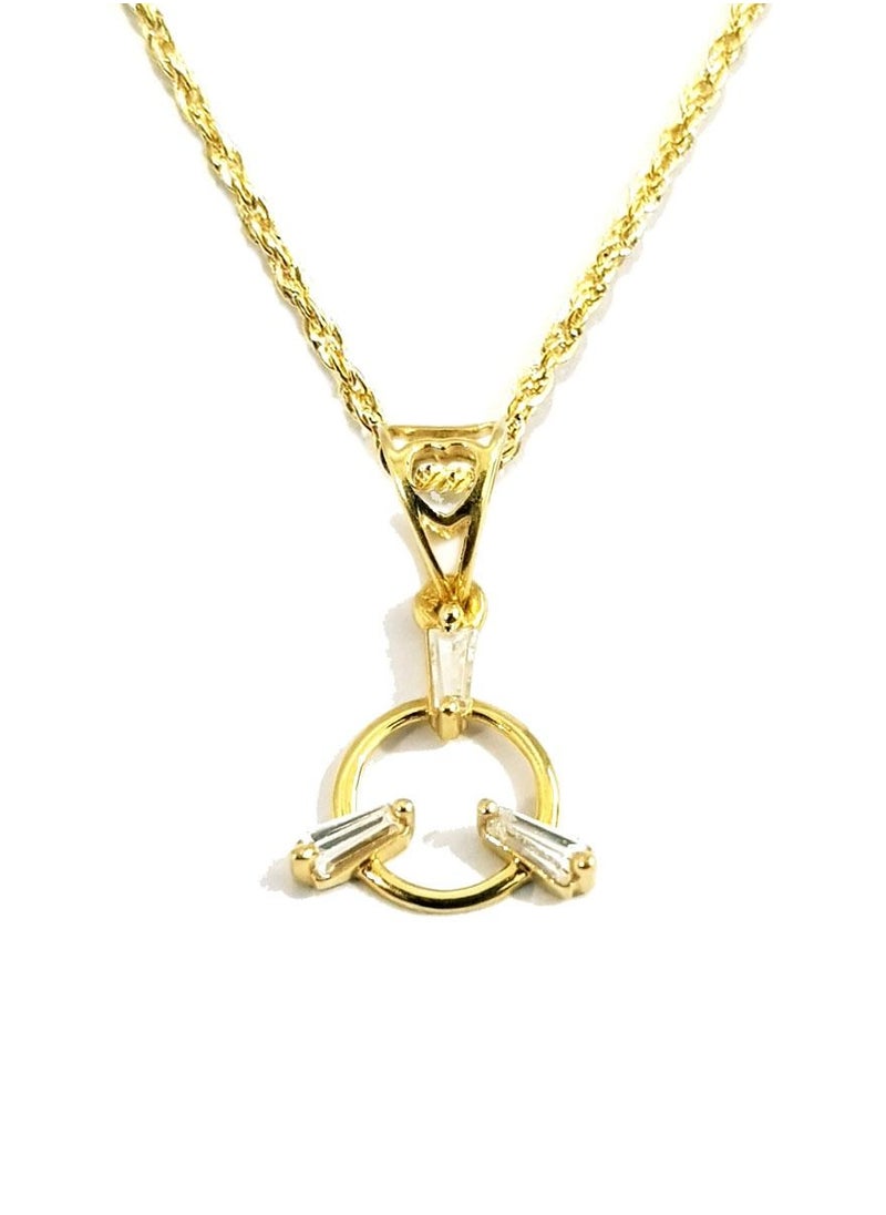 Hamsa.ae - 18K Pure Gold Ring Zircon Stone Necklace - Image 1