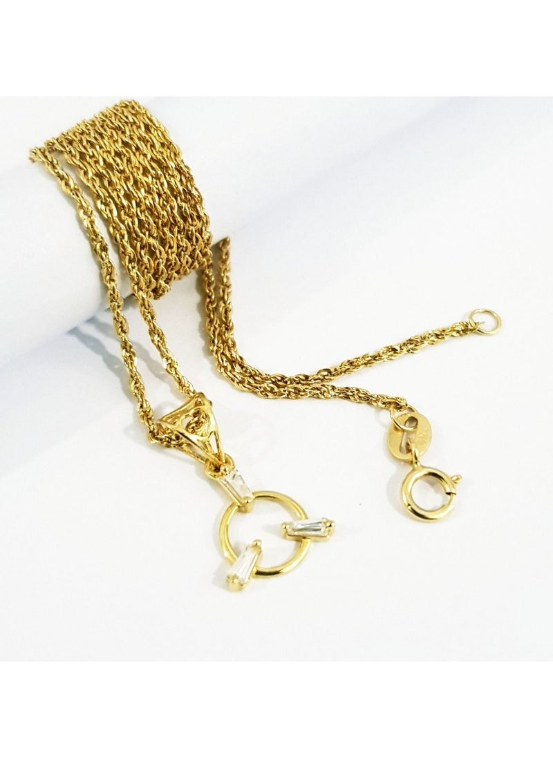 Hamsa.ae - 18K Pure Gold Ring Zircon Stone Necklace - Image 1