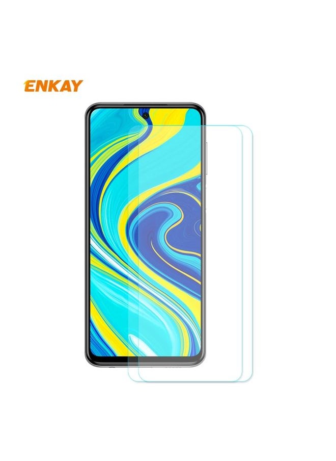 ENKAY Screen Protector For Redmi Note 9S / Note 9 Pro 2 PCS ENKAY Hat-Prince 0.26mm 9H 2.5D Curved Edge Tempered Glass Film 