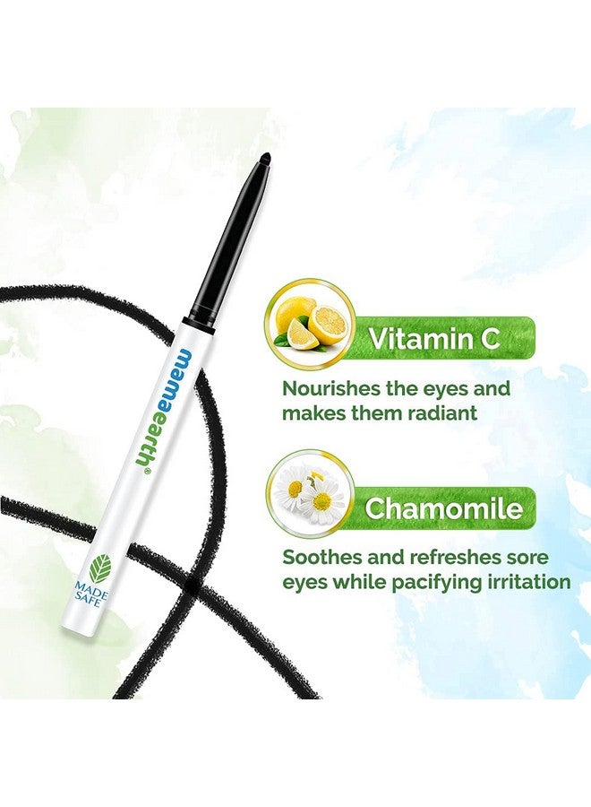 Mamaearth Long Stay Kajal Pencil Black Retractable Waterproof, With Vitamin C & Chamomile, Charcoal Black, Matte Finish - Image 4