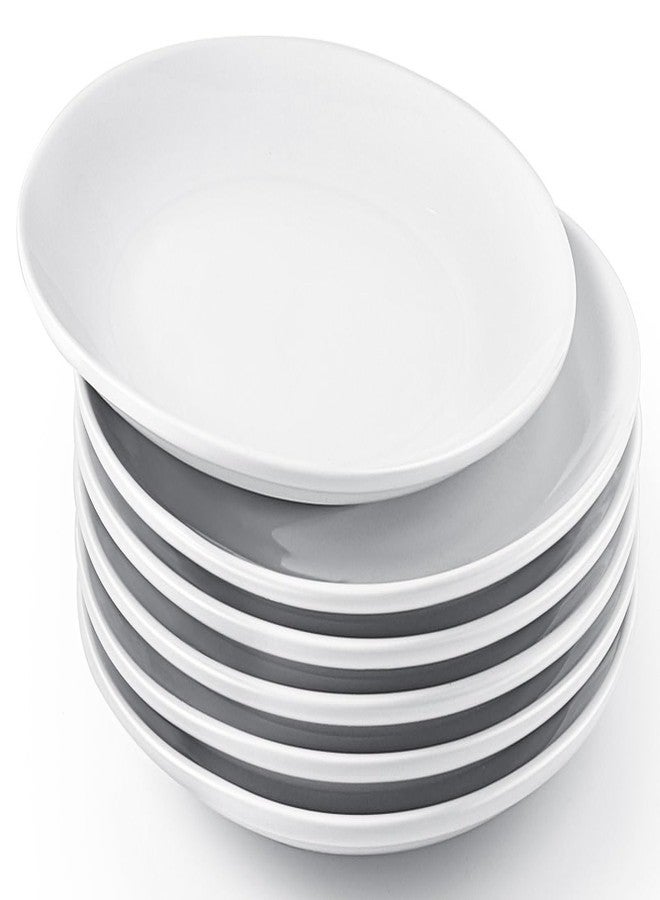 Vyndicca 6PCS Ceramic Appetizer Plates, 8 Inch White Ceramic Plate, Round Porcelain Serving Plates, Microwave Dishwasher Safe, Porcelain Salad Plate Small Dinner Plates for Appetizers Dessert Salad - Image 1