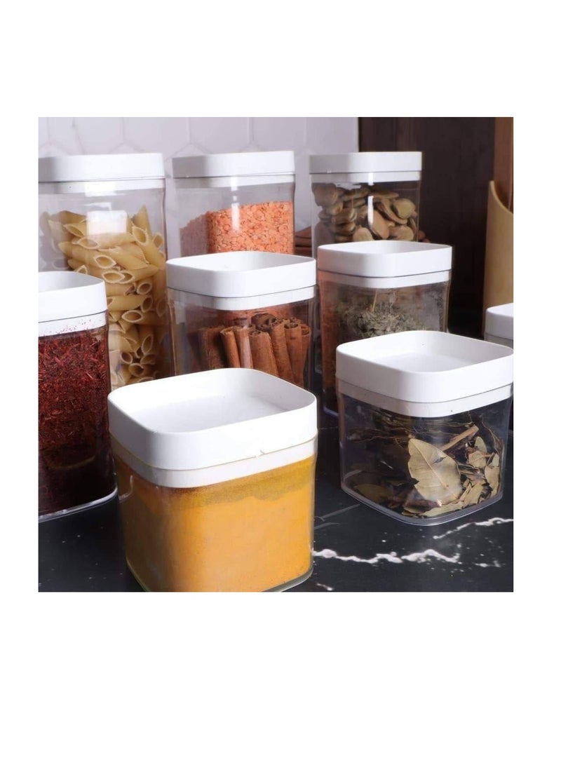 9 Pieces Square Durable Clear Moistureproof Acrylic Food Storage Containers Cereal Storage Canister Set H - Image 1