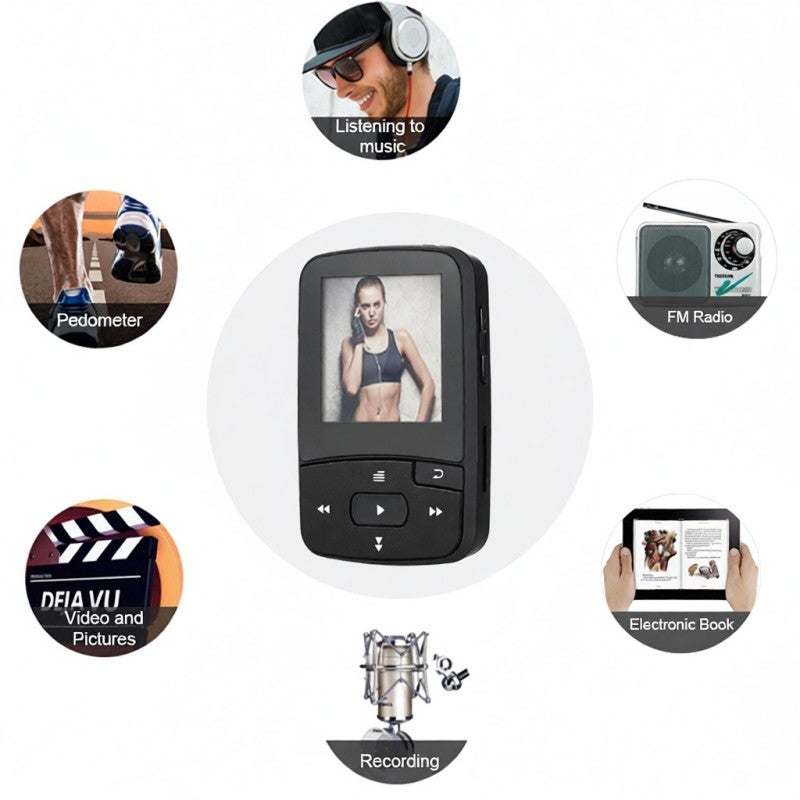 لاعب MP3 عالي الجودة: اللون الأحمر، تقنية بلوتوث 4.0، تصميم متعدد الوظائف - جودة صوت خالية من فقدان المعلومات، وظيفة مقياس الخطوات لمحبي الموسيقى الرياضية - Image 5