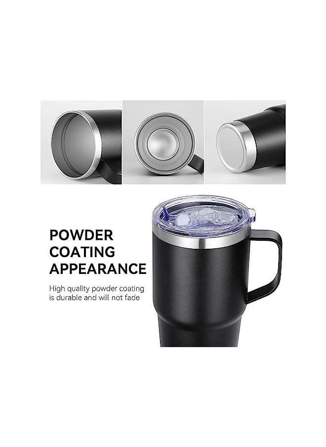 erorex - Mug 900Ml Stainless Steel Tumbler With Handle And Lid Vacuum Insulated Double Wall Vacuum Travel Coffee Mug Leakproof Coffee Cups Reusable (Black) - Image 1