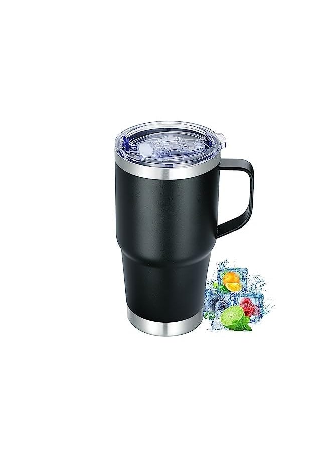 erorex - Mug 900Ml Stainless Steel Tumbler With Handle And Lid Vacuum Insulated Double Wall Vacuum Travel Coffee Mug Leakproof Coffee Cups Reusable (Black) - Image 1