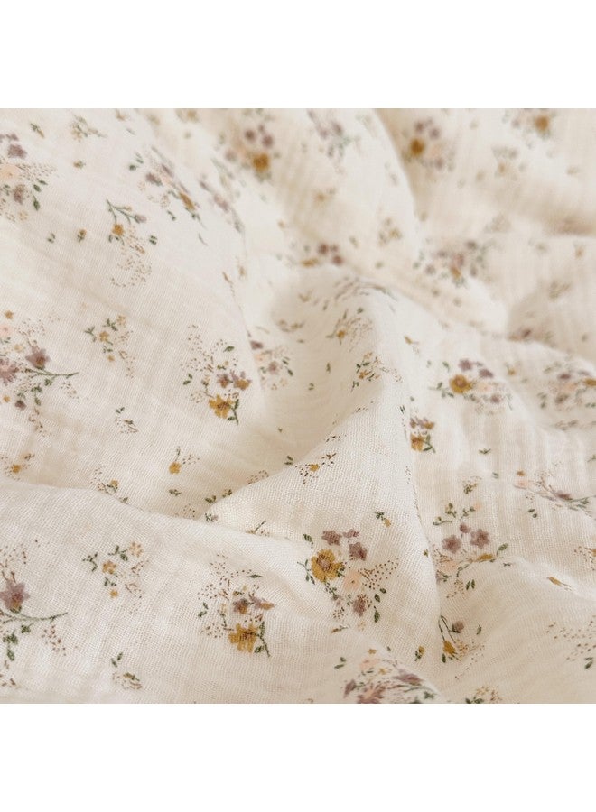 AOJIM Kids Crib Duvet Cover with Colorful Floral Print, 1pc Pure Cotton Baby Muslin Toddler Comforter Cover 47X59'', Ruffled Design Bedding 2-Layer Gauze for Boys Girls, No Quilt or Pillowcases - Image 5