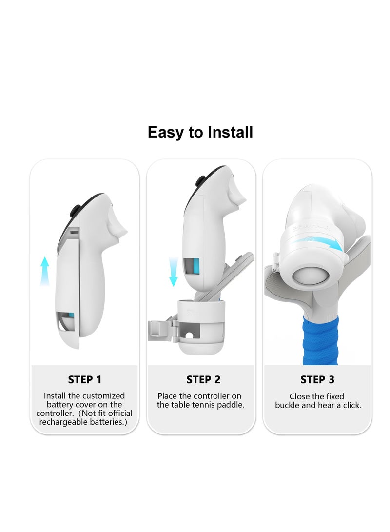 مضرب تنس طاولة متوافق مع ملحقات وحدة التحكم، مع Meta Quest 3، مقابض مضرب لوحدة التحكم للعبة تنس الطاولة باستخدام الواقع الافتراضي، مناسب لليد اليمنى/لوحدة التحكم فقط (لا يناسب قاعدة شحن البطارية الأ - Image 5