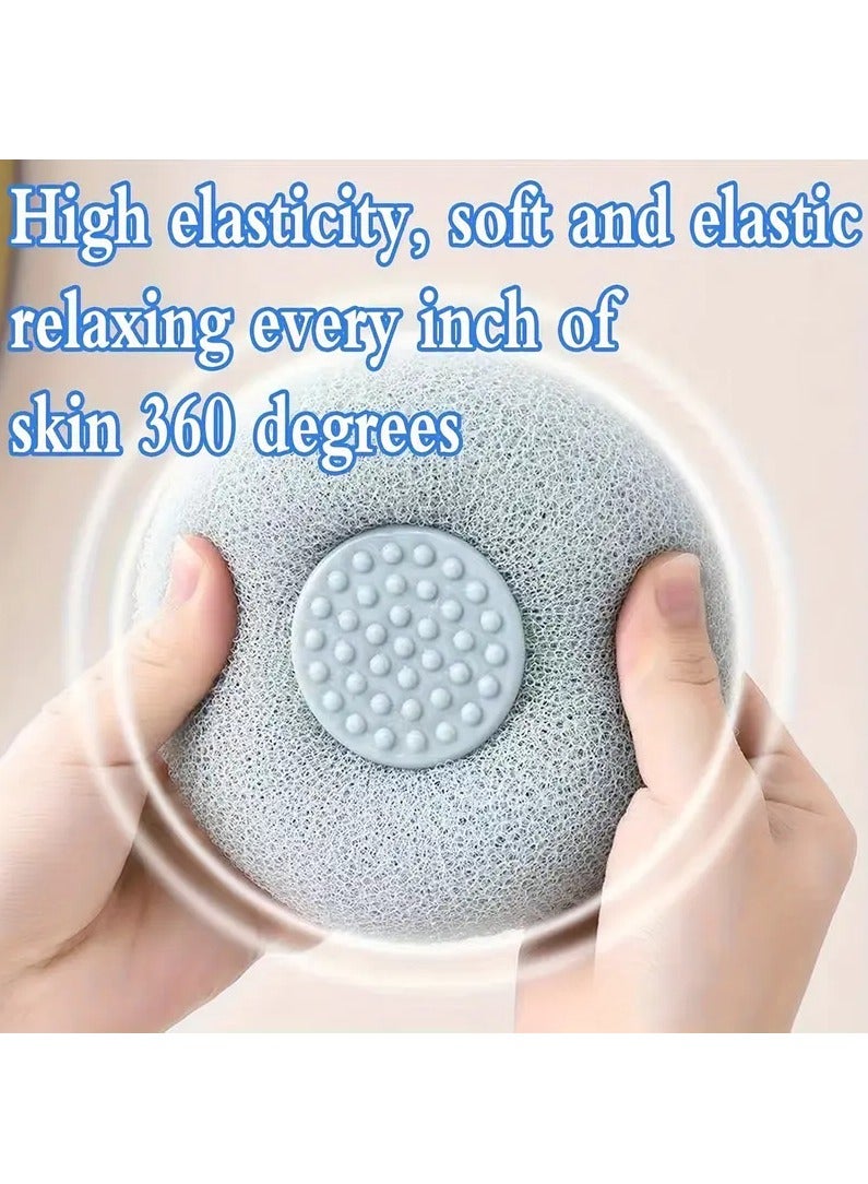 Goolsky Exfoliating Shower Brush with Suction Cup - Massage Bath Sponge Ball, Wall-Mounted Loofah for Men & Women - Image 4