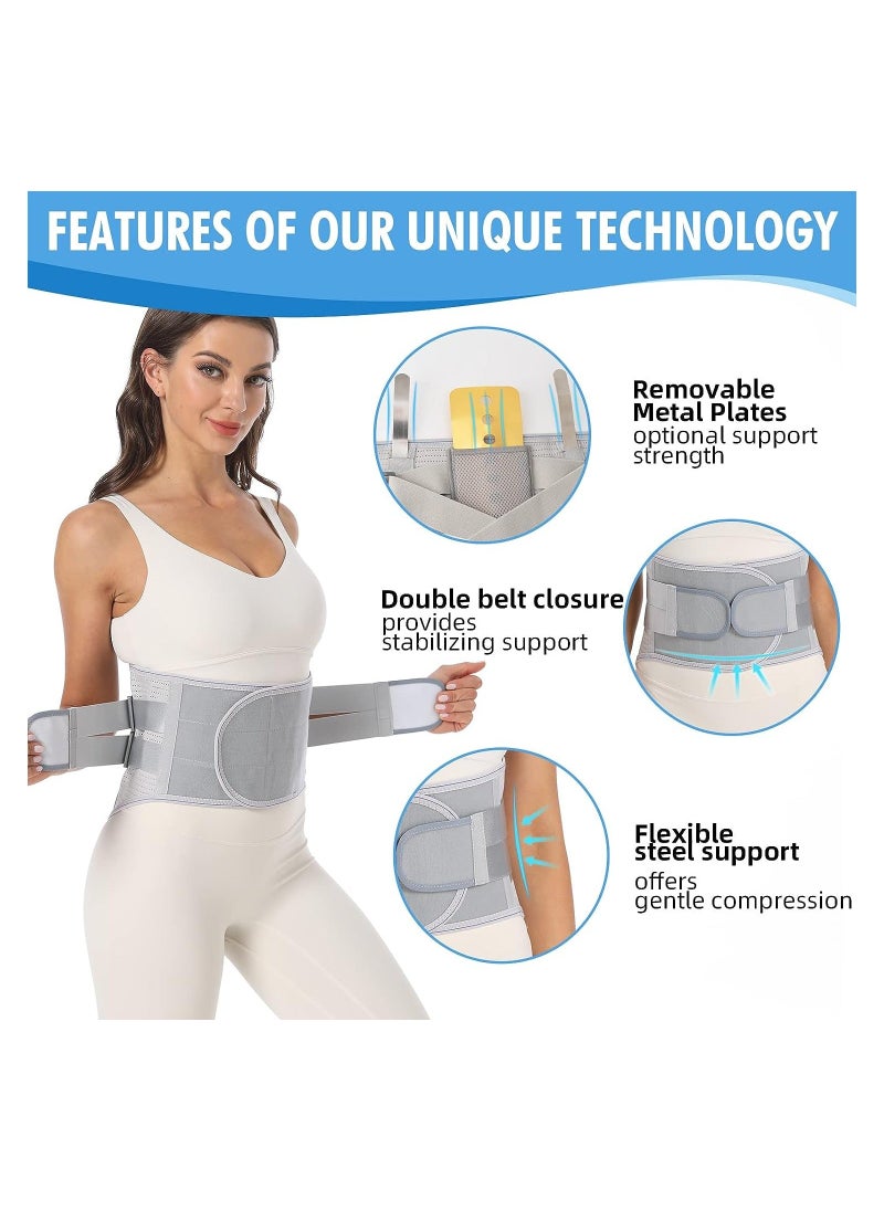 DMG TECH Back Brace for Lower Back Pain Relief, Back Support Belt for Women u0026 Men for Herniated Disc, Sciatica, Removable Stays for Lower Back Support, L  - Image 2