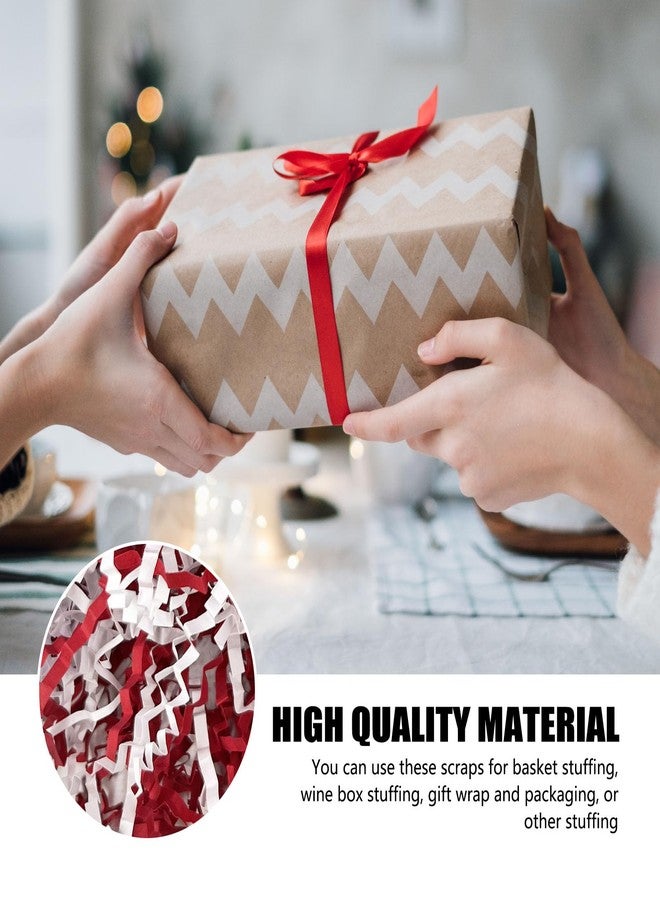 ZEBMOON 2 LB Red White Crinkle Cut Paper Shred Filler Great for Gift Wrapping, Basket Filling, Birthday, Wedding, Halloween, Thanksgiving, Christmas Day, New Year Party Decorations Filling Supplies - Image 2