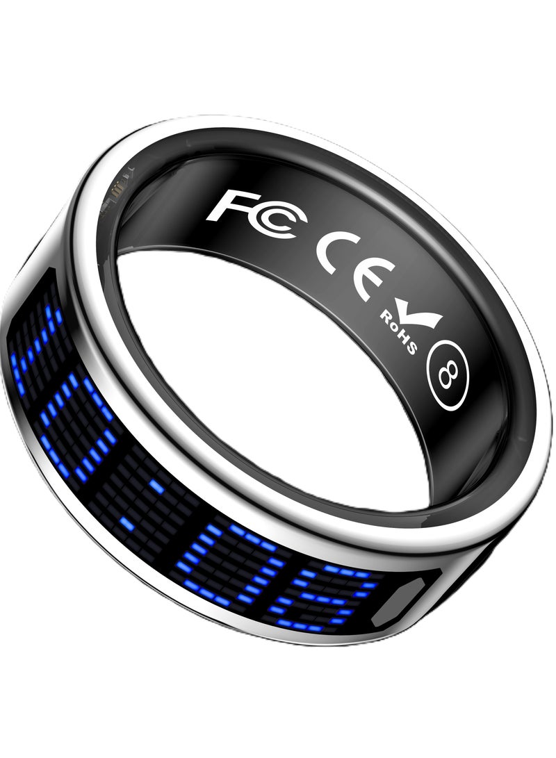 general Smart Ring SR16 for Heart Rate Monitoring, Blood Oxygen Monitoring, Sleep Monitoring, Motion Detection, Multi-Functional Display, All-Weather Protect Your Health with Caller ID reminder, IP68 Waterproof,Silver No.11, Internal Diameter: 20.7mm, Perimeter: 64.9mm - Image 4