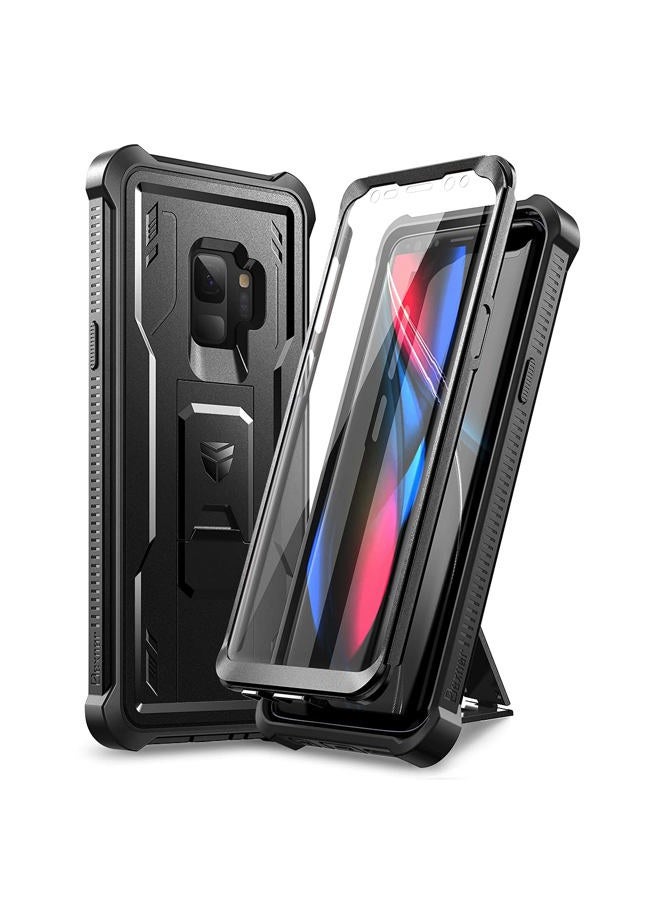 Dexnor for Samsung Galaxy S9 Case, [Built in Screen Protector and Kickstand] Heavy Duty Military Grade Protection Shockproof Protective Cover for Samsung Galaxy S9 Black - Image 1