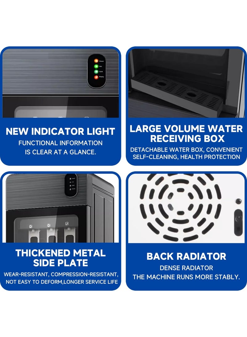 والالا موزع مياه، مبرد مياه بتحميل سفلي، 3 إعدادات لدرجة الحرارة، يتضمن شاشة LED ومنبه زجاجة فارغة، جهاز مياه للمنزل والمكتب والمزيد، رمادي - Image 4