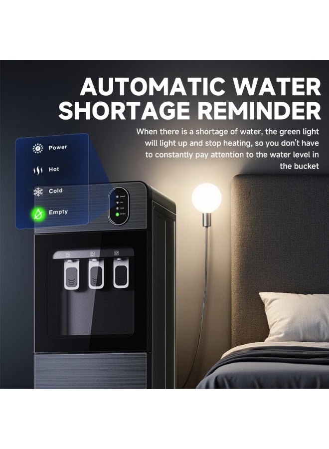 والالا موزع مياه، مبرد مياه بتحميل سفلي، 3 إعدادات لدرجة الحرارة، يتضمن شاشة LED ومنبه زجاجة فارغة، جهاز مياه للمنزل والمكتب والمزيد، رمادي - Image 2
