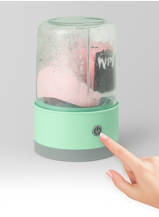 Portable Mini Washing Machine, Underwear Washer, Cordless & Rechargeable Laundry Cup for Bra, Socks, Delicates, Travel Compact Washer, 2025 Upgraded Eco-Friendly Fast Cleaning Machine (Mint)