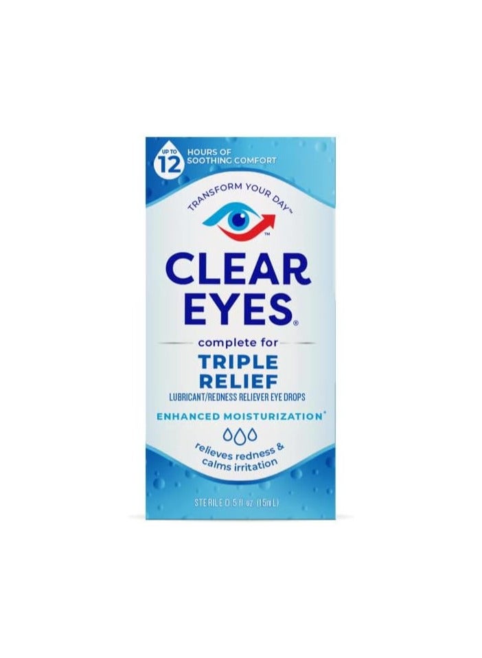 كلير آيز قطرات العين ثلاثية المفعول لتخفيف الألم، عبوة من قطعتين متعددتي المفعول - Image 2