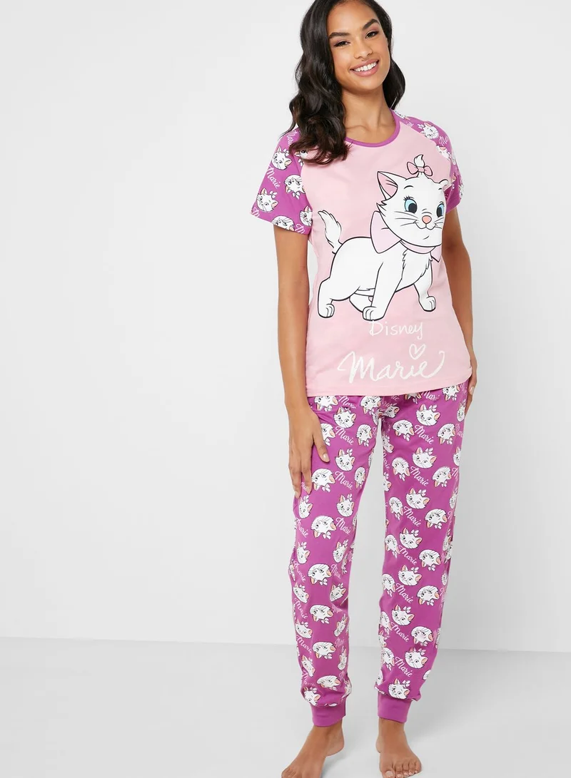 Disney Slogan Graphic T-Shirt & Pyjama Set
