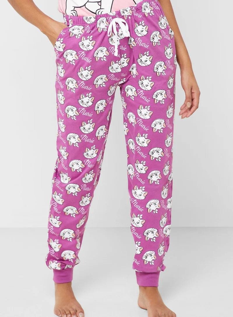 Disney Slogan Graphic T-Shirt & Pyjama Set