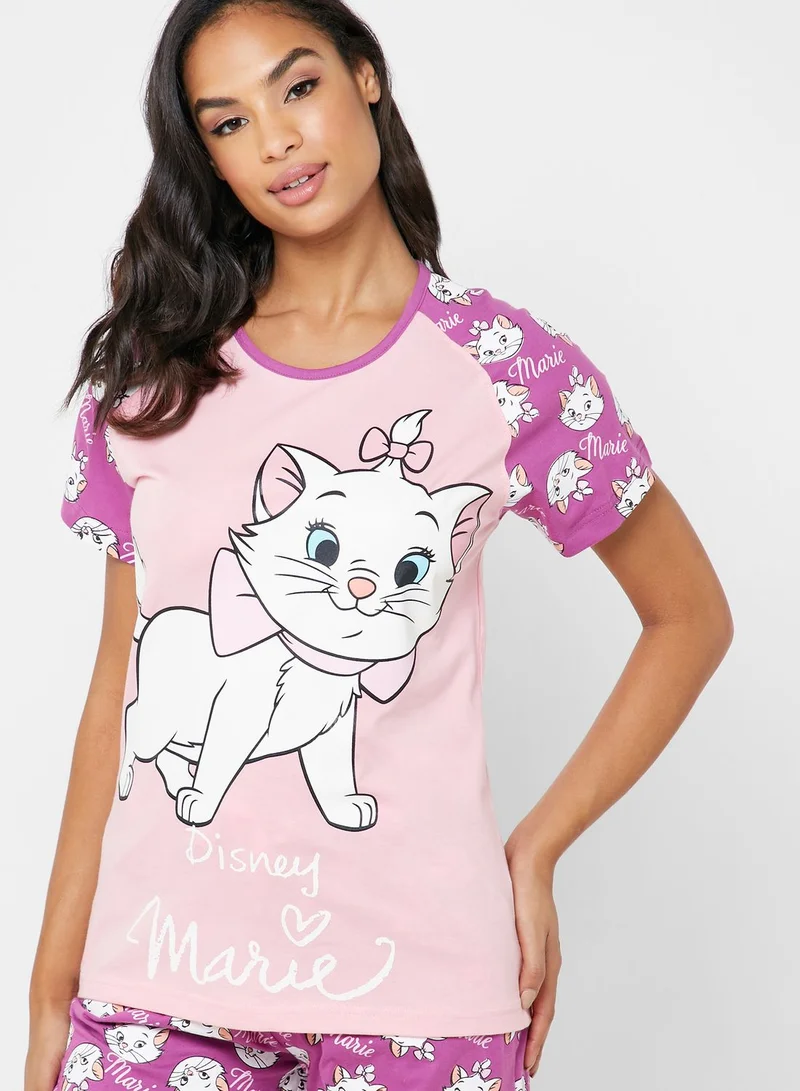 Disney Slogan Graphic T-Shirt & Pyjama Set