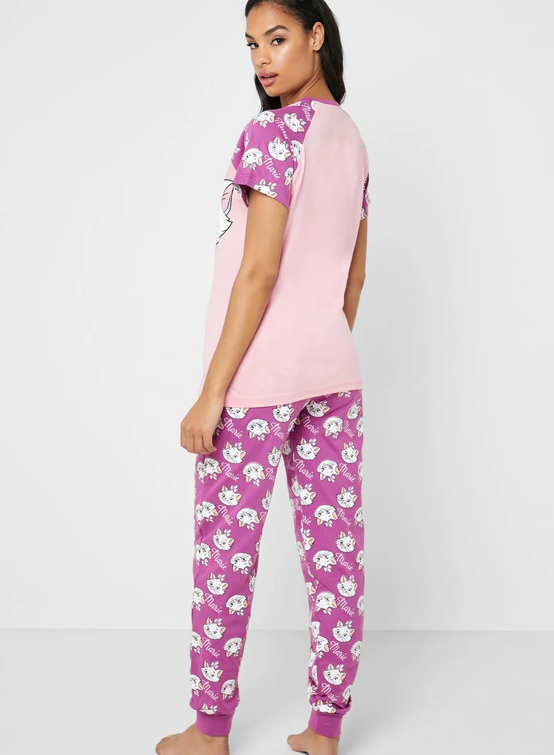 Disney Slogan Graphic T-Shirt & Pyjama Set