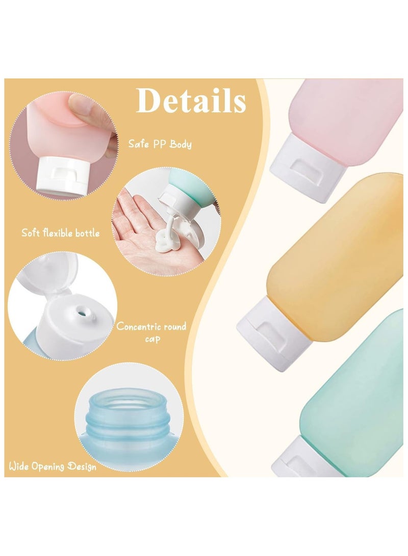 مجموعة زجاجات أدوات النظافة الشخصية للسفر 3 قطع زجاجات قابلة لإعادة التعبئة ومقاومة للتسرب مع أغطية - Image 2