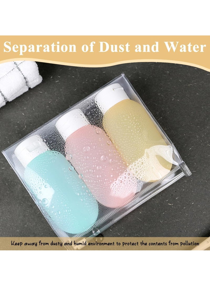 مجموعة زجاجات أدوات النظافة الشخصية للسفر 3 قطع زجاجات قابلة لإعادة التعبئة ومقاومة للتسرب مع أغطية - Image 3