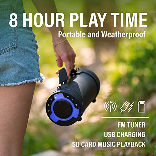 BOSS Audio Systems Tube Portable Weatherproof Bluetooth Stereo Speaker 3Inch Full Range Tweeters 8 Hours of Play Time Sold Individually - Image 3