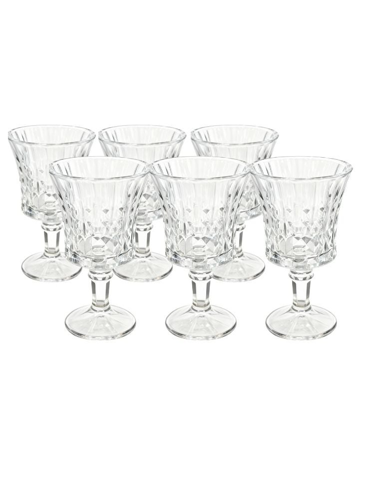 جلاس طقم أكواب حلوى كريستال عتيق - طقم أكواب أنيقة من ٦ قطع