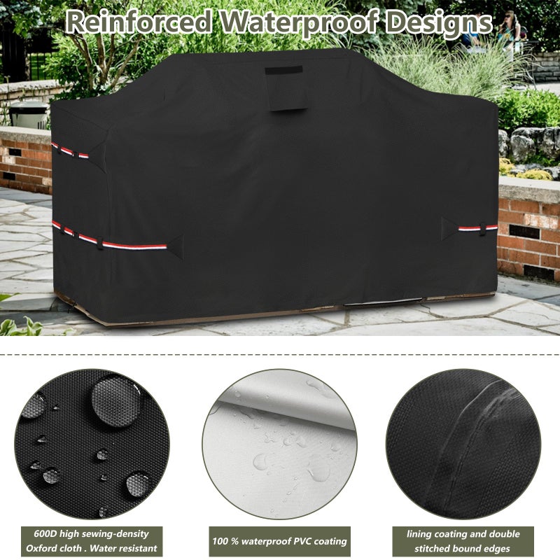 Bitubi 98 Inch Island Grill Cover - 600D Heavy Duty Waterproof All Weather Protection Extra Large Grill Cover,Black - Image 4