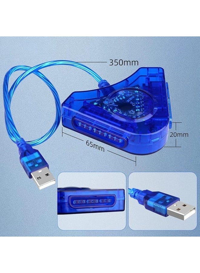 كابل محول وحدة تحكم بلاي ستيشن 1-2 إلى USB 2.0 للكمبيوتر متوافق مع وحدة تحكم سوني بلاي ستيشن 2 – أسود  - Image 3