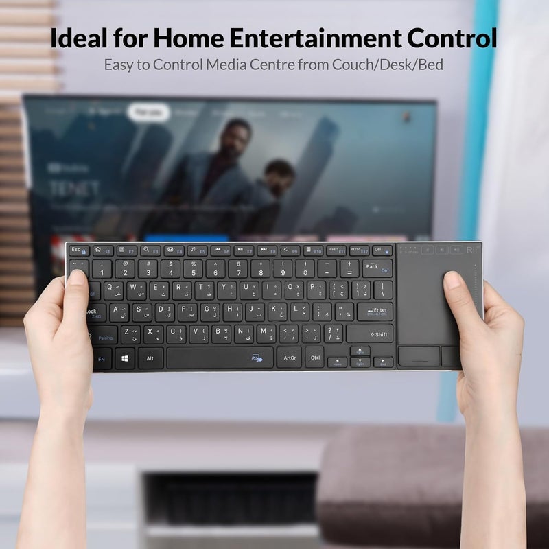 RII Wireless Keyboard with Trackpad,Dual Mode Bluetooth &Wireless Keyboard with Touchpad,Metal Board for PC,Laptop, Tablet,Windows,Androids (BT+2.4G) - Image 2