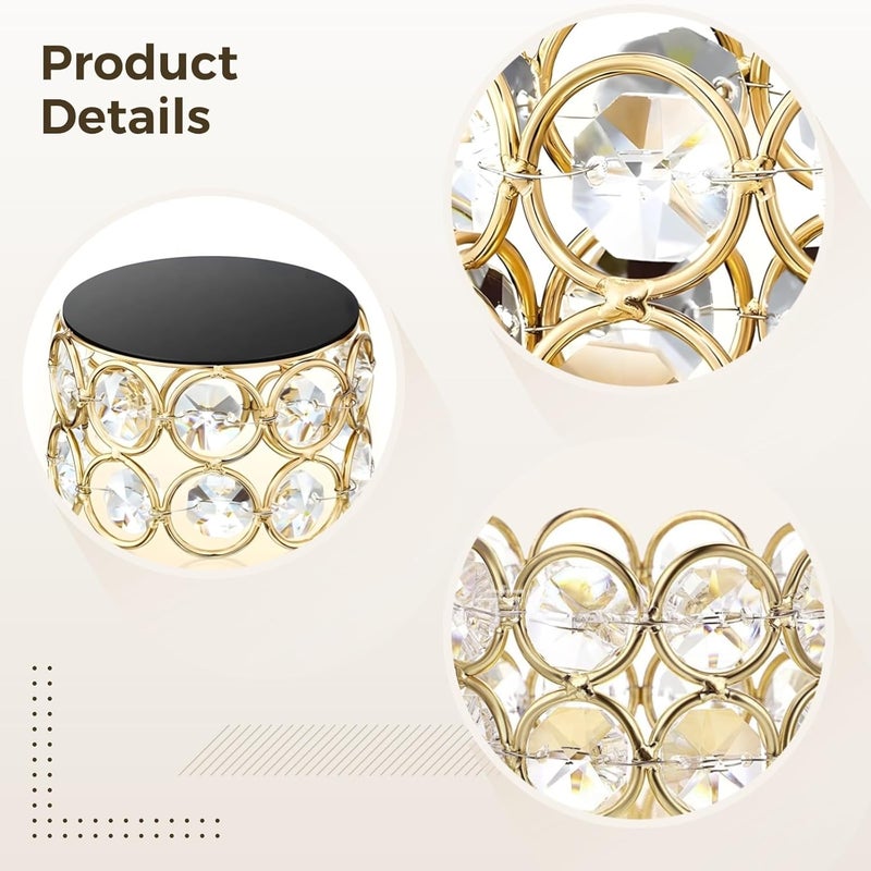 12 Pcs Crystal Tealight Holders with Gold Frame & Sparkly Rhinestones, Elegant Centerpieces for Table Decoration, Party & Weddings - Image 4