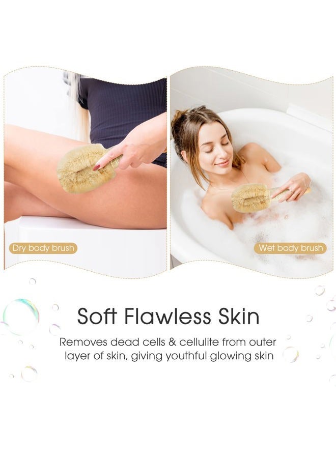 wokelai Dry Brushing Body Brush for Skin - Exfoliating Body Scrubber Brushes Natural Sisal Bristle for Lymphatic Drainage Cellulite Body Exfoliator for Bath Shower to Improve Circulation Stop Ingrown Hairs - Image 4