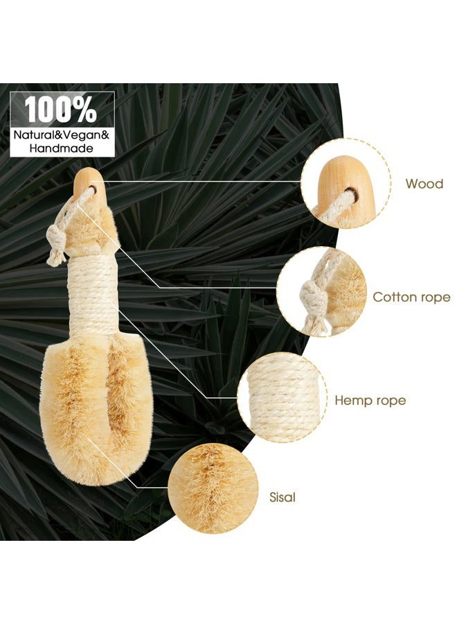 wokelai Dry Brushing Body Brush for Skin - Exfoliating Body Scrubber Brushes Natural Sisal Bristle for Lymphatic Drainage Cellulite Body Exfoliator for Bath Shower to Improve Circulation Stop Ingrown Hairs - Image 2