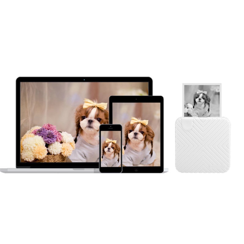 GOOJPRT Portable Thermal Printer White ABS PC Material Compact Lightweight - Long Press 3 Seconds Power On - Photo Printer for Learning Entertainment Recording - Image 5