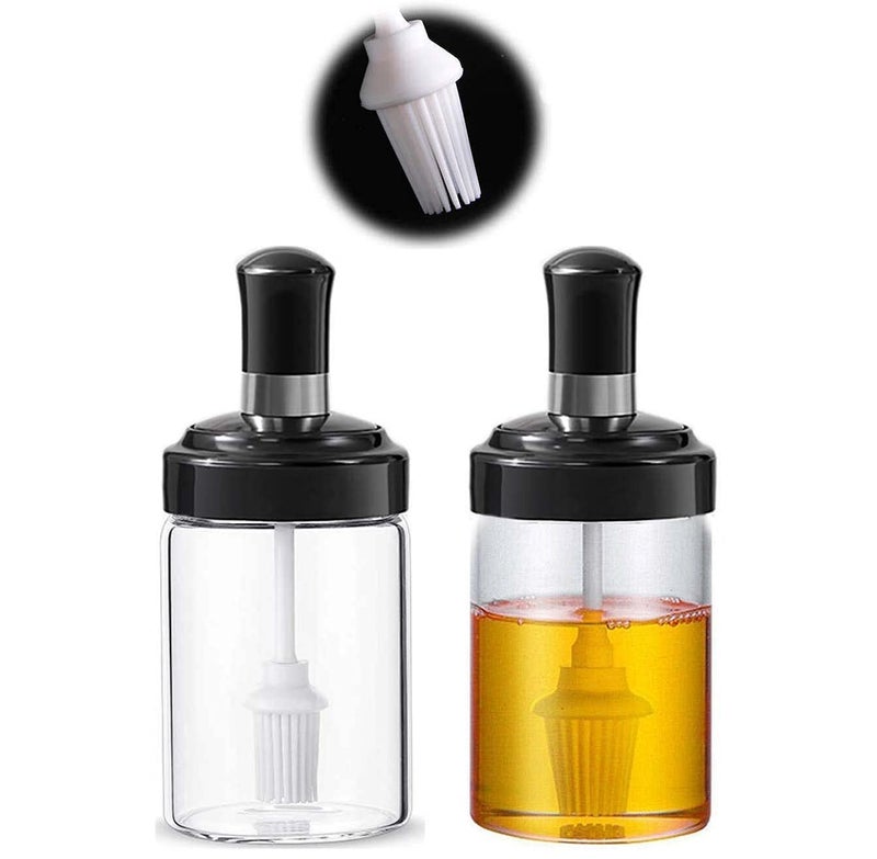 CYOFQD 300 ml Glass Container with Brush for Ghee Butter Oil etc Ghee Oil Storage Jar Oil Bottle with Basting Brush Glass Jar with Basting Brush SET OF 2 - Image 4