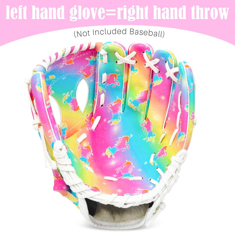 Ausletie Kids Baseball Glove, Softball Gloves, Kids Girls Toddlers Baseball Softball Mitt, 9''-10.5'' T-Ball Gloves for Training and Beginner Play, Left Hand Glove, Right Hand Throw - Image 3
