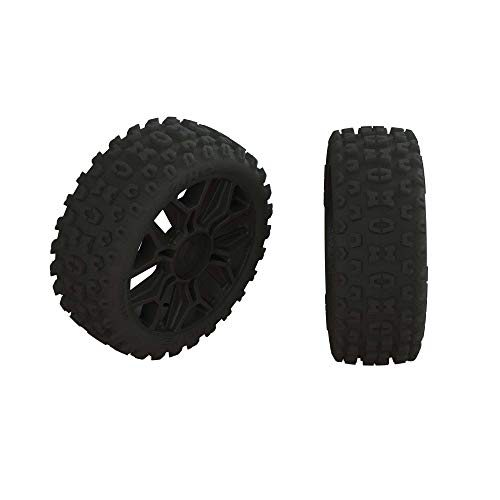 ARRMA 18 2HO FrontRear 33 PreMounted Tires 17mm Hex Black 2 ARA550057 - Image 1